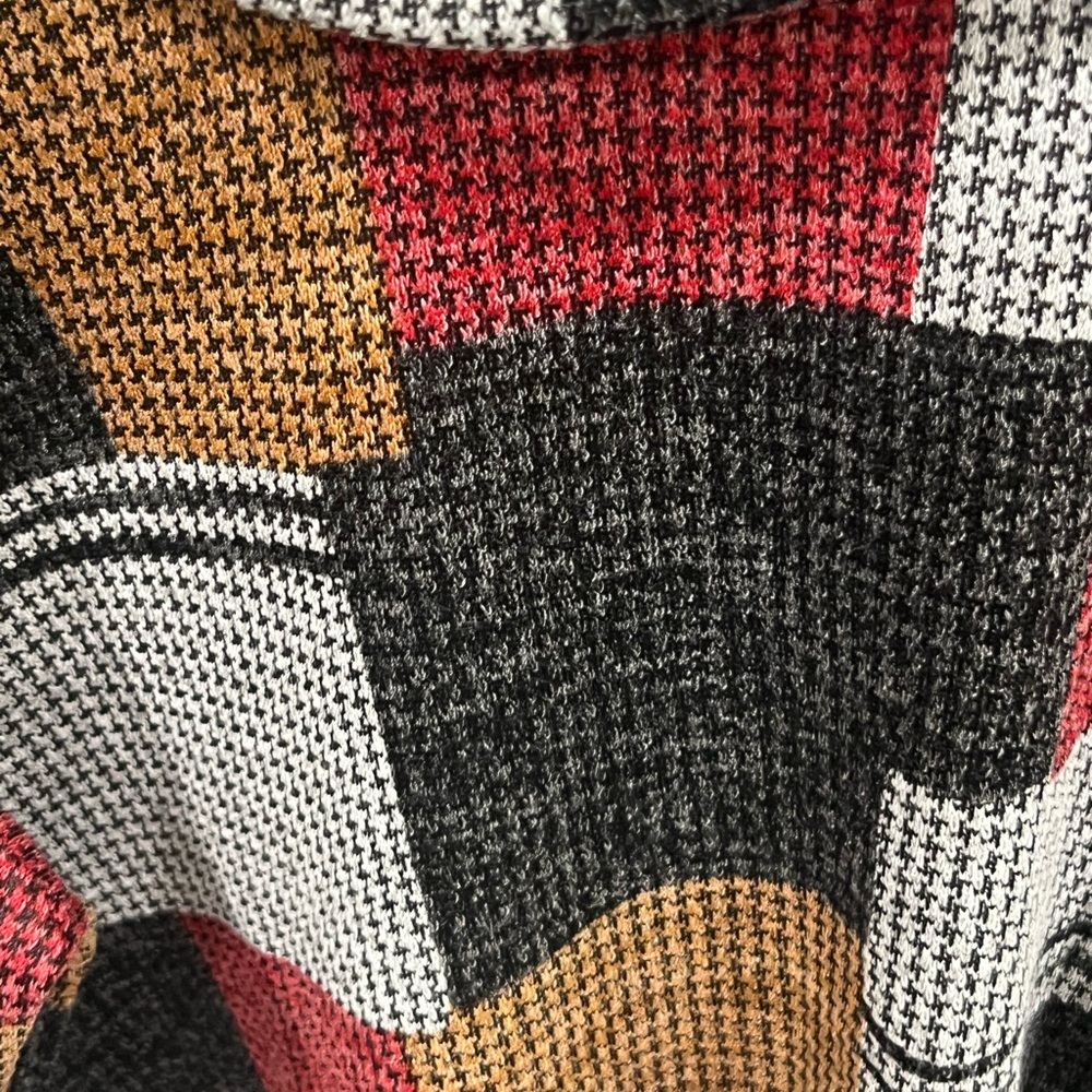 Alfred Dunner Multicolor Patchwork Cowl Neck Swea… - image 3